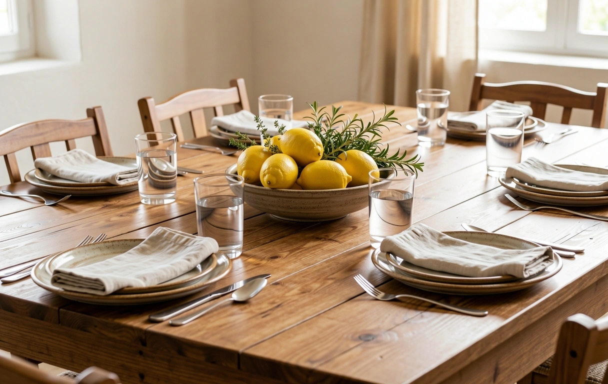 Gedeckter Tisch mit Fokus auf Natürlichkeit